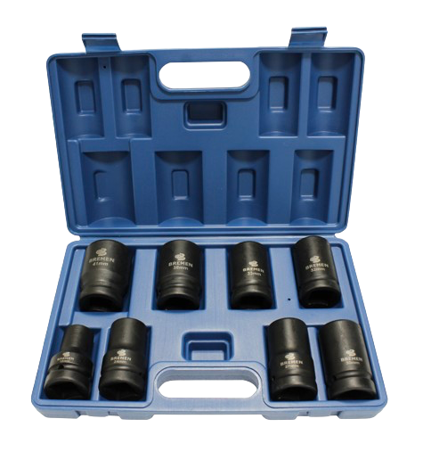 Jogo de Soquete sextavado enc 1" (19 a 41mm) 8pçs Impact Longo 9463 BREMEN